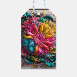 Maximalistische Print Eclectisch Abstract Kleurrij Cadeaulabel
