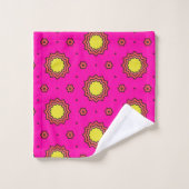 Maximalistische roze limonade geometrische handdoe bad handdoek (Wasdoekje)
