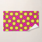 Maximalistische roze limonade geometrische handdoe bad handdoek (Handdoek)