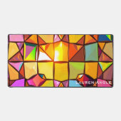 Maximalistische spiegelmozaïesthetiek kantoor bureaumat (Voorkant)