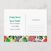 Maximalistische tropische bladeren boog Save the D Briefkaart (Achterkant)