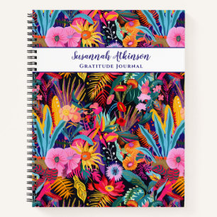Maximalistische tropische bloemen notitieboek