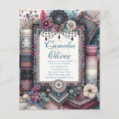 Maximalistische Trouw Uitnodigingen Druk Versieren (Voorkant)