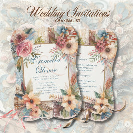 Maximalistische Trouw Uitnodigingen Druk Versieren