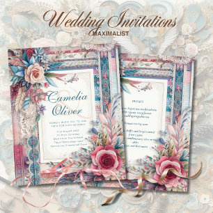 Maximalistische Trouw Uitnodigingen Druk Versieren