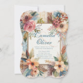 Maximalistische Trouw Uitnodigingen Druk Versieren (Voorkant)