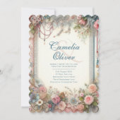 Maximalistische Trouw Uitnodigingen Druk Versieren (Voorkant)