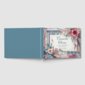 Maximalistische Trouw Vintage Bloem Teal Gastenboek (Volledig)