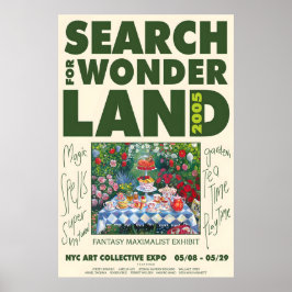 Maximalistische Tuin Thee Party Kunstprint Poster