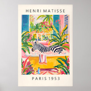 Maximalistische wandkunst, Zebra in badkuip grappi Poster
