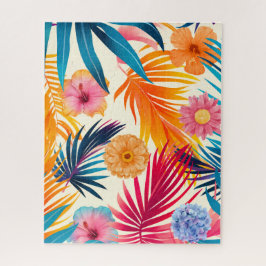 Maximalistische waterverf tropisch paradijs botani legpuzzel