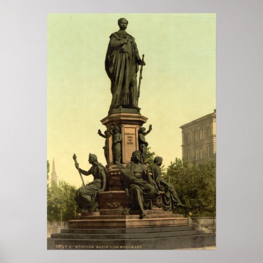 Maximiliaan II Monument in München Poster (Voorkant)