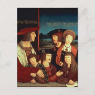 Maximilian I met zijn eerste vrouw Briefkaart