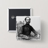 Maximilian II, koning van Beieren Vierkante Button 5,1 Cm (Voorkant /achterkant)