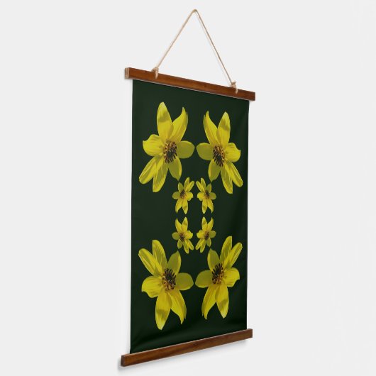 Maximilian Sunflower Floral Abstract Hangend Wandkleed (Gebogen)