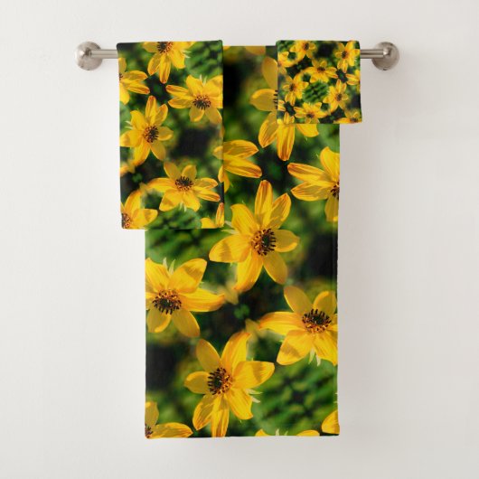 Maximilian Sunflower Floral Abstract Pattern Bad Handdoek (Insitu)
