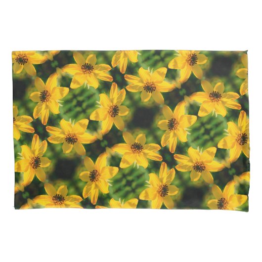 Maximilian Sunflower Floral Abstract Pattern Kussensloop (Voorkant)