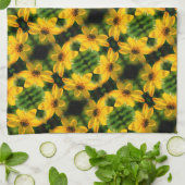 Maximilian Sunflower Floral Abstract Pattern Theedoek (Gevouwen)