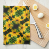 Maximilian Sunflower Floral Abstract Pattern Theedoek (Quarter Fold)