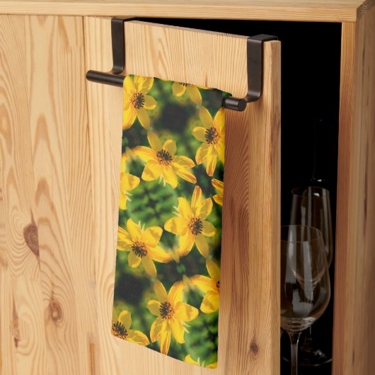 Maximilian Sunflower Floral Abstract Pattern Theedoek (Derde Gevouwen)