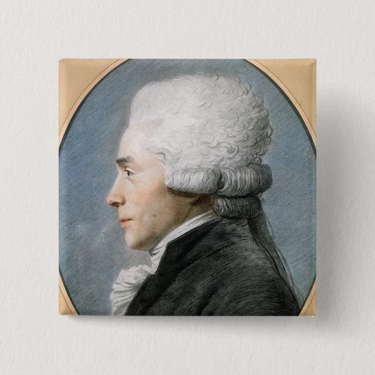 Maximilien de Robespierre Vierkante Button 5,1 Cm (Voorkant)