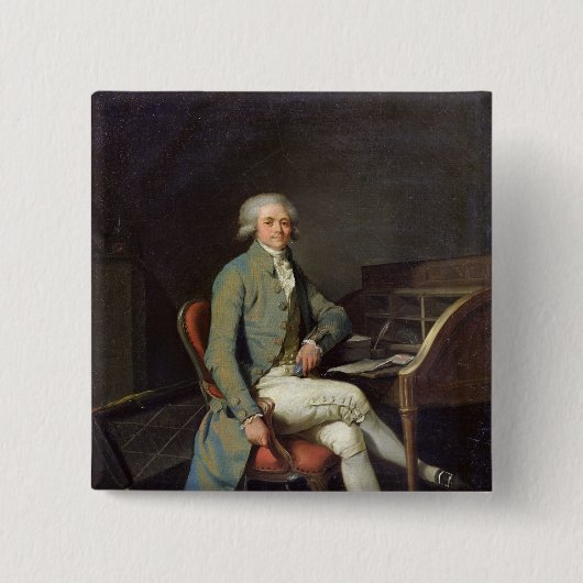 Maximilien de Robespierre Vierkante Button 5,1 Cm (Voorkant)
