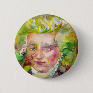 MAXIMILIEN ROBESPIERRE - watercolor on paper Ronde Button 5,7 Cm