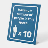 Maximum aantal mensen reclamebord met voetstuk (Voorkant)