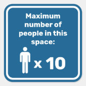 Maximum aantal mensen vierkante sticker (Voorkant)