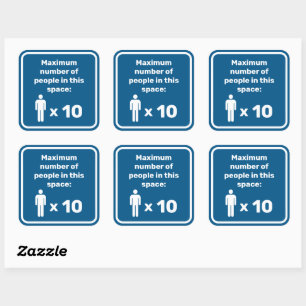 Maximum aantal mensen vierkante sticker