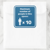 Maximum aantal mensen vierkante sticker (Tas)
