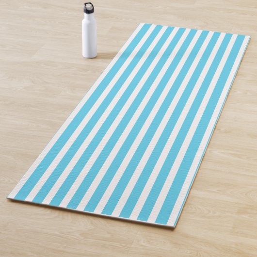 Maximum Blue Vertical Stripped Yoga Mat (In situ)