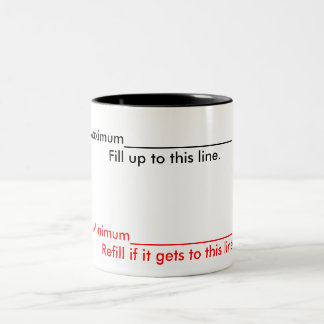 Maximum en minimum tweekleurige koffiemok