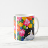 Maximum Kattengeluk Schattige Tuxedo Kattenkunstbl Koffiemok (Voorkant rechts)