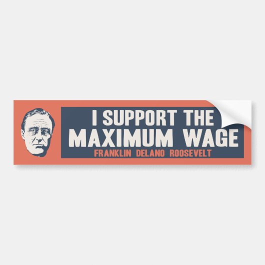 Maximumloon FDR Bumpersticker (Voorkant)