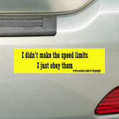 maximumsnelheid bumper sticker (Op auto)