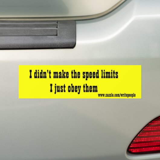 maximumsnelheid bumper sticker (Op auto)