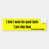 maximumsnelheid bumper sticker (Voorkant)