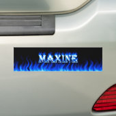Maxine blauw vuur en vlammen bumperkleervormig ont bumpersticker (Op auto)