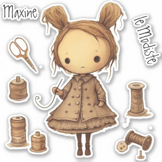 Maxine le Modiste (de Milliner) Set Sticker (Voorkant)