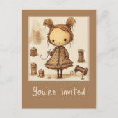 Maxine le Modiste Invitation Sjabloon Briefkaart (Voorkant)