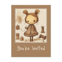 Maxine le Modiste Invitation Sjabloon