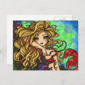 "Maxine" Mermaid Beta Fish Fantasy Art Briefkaart (Voorkant / Achterkant)