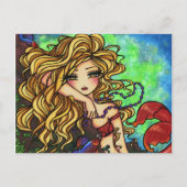 "Maxine" Mermaid Beta Fish Fantasy Art Briefkaart (Voorkant)