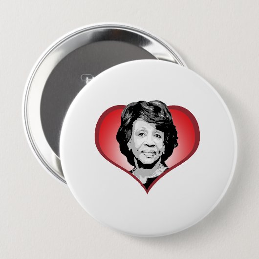 Maxine Waters Heart - Ronde Button 4,0 Cm (Voorkant /achterkant)
