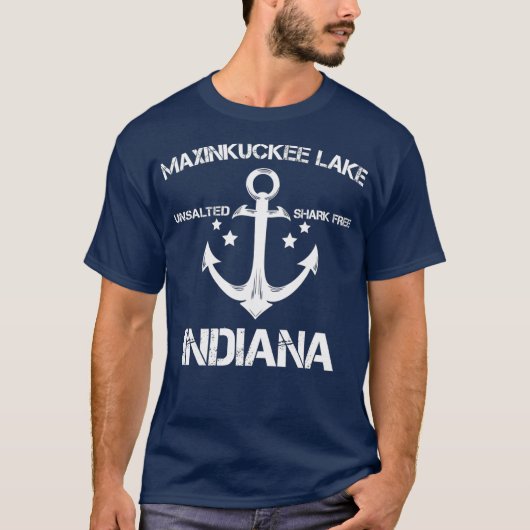 MAXINKUCKEE LAKE INDIANA Funny Vist Camping T-shirt (Voorkant)
