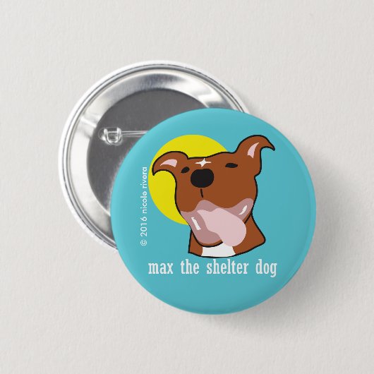 Max's Tongue Out Happy 2 1/4" Button (Voorkant /achterkant)