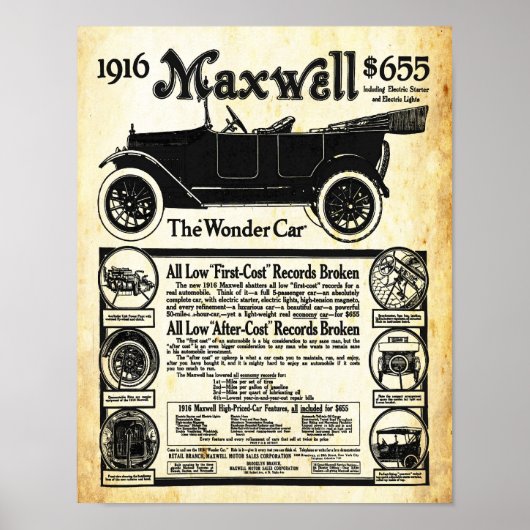  Maxwell Automobile Wonder Car Print (Voorkant)