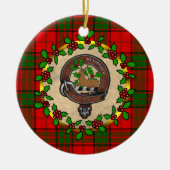 Maxwell Clan Badge & Tartan Gepersonaliseerde Kers Keramisch Ornament (Voorkant)