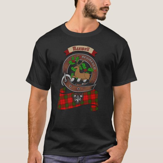 Maxwell Clan Badge & Tartan Persoonlijke T-Shirt (Voorkant)
